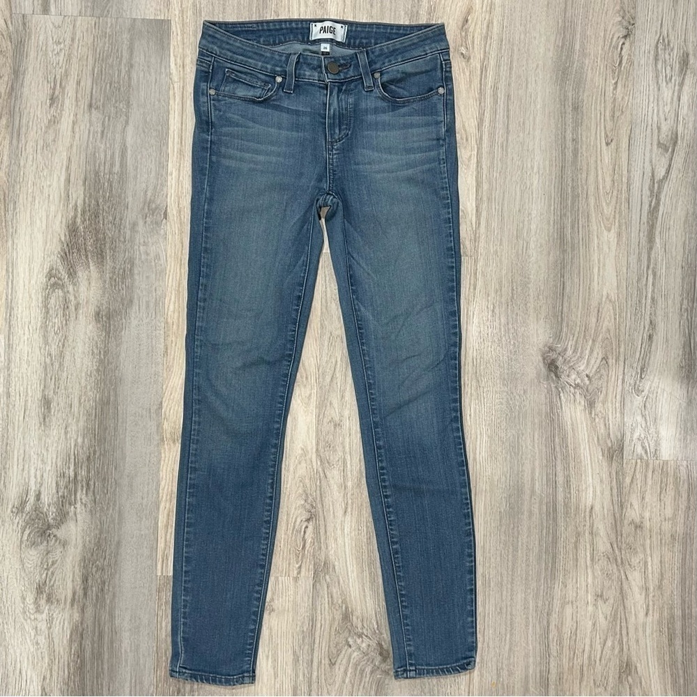 Paige Verdugo Skinny Ankle Jeans Medium Wash Denim Pants Stretch Size 26